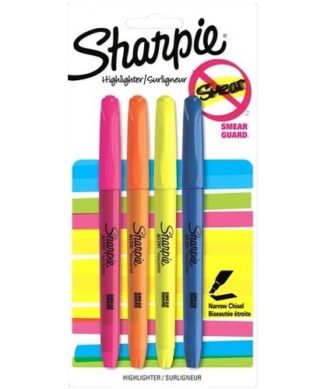 Sharpie Pocket Style Highlighter Chisel Tip Assorted 4 Pack