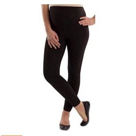 Great Expectation Women's Essential Leggings with Full Panel - Black