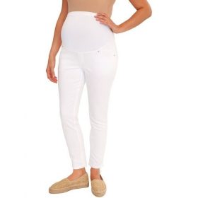 Great Expectation Maternity Women's Full Skinny Ankle Length Jeans - White