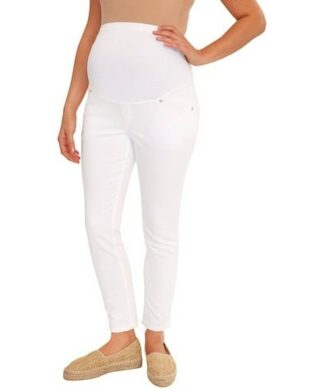 Great Expectation Maternity Women's Full Skinny Ankle Length Jeans - White