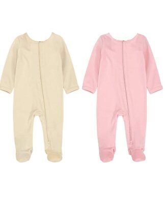 Wonder Nation Unisex Baby Plain Organic Cotton Sleep & Play Sleeper Pyjamas.
