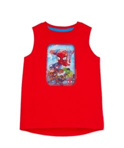 Marvel Avengers Spiderman Toddler Boys Sleeveless Mesh Screen Tank Tshirt
