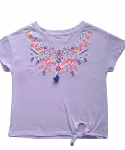 Colorful Planet Girls Tie Top T-shirt   - Lilac