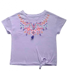 Colorful Planet Girls Tie Top T-shirt   - Lilac