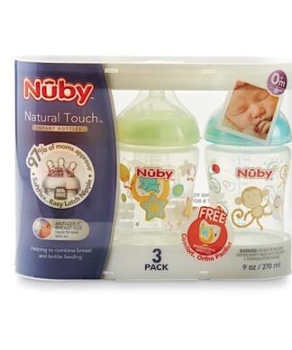 Nuby Natural Touch Baby Infant Feeding Bottles with Free Pacifier