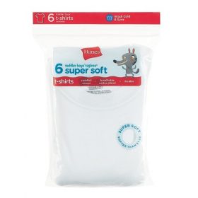 Hanes Toddler Boys Plain White Crewneck T Shirt - 6 Packs