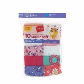 Hanes Toddler Girls Tagless Underwear Pant- 10 Pack -Leo