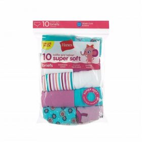 Hanes Toddler Girls Tagless Underwear Pant- 10 Pack - Ele