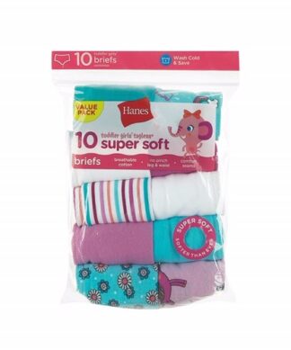 Hanes Toddler Girls Tagless Underwear Pant- 10 Pack - Ele