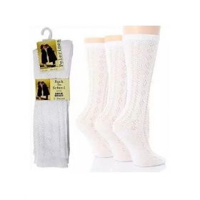 Pelerines Kids Superior Back To School Long White Socks 3 In 1 Pack