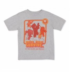 Minecraft Big Boys Short Sleeve T-shirt - Light Grey