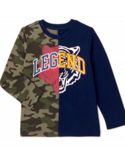365 Kids Boys Legend Long Sleeve Split T-shirt Top.