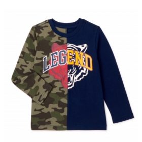 365 Kids Boys Legend Long Sleeve Split T-shirt Top.