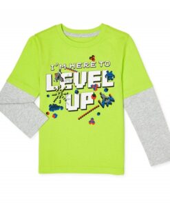 365 Kids Boys Level Up Long Sleeve Hangdown T-shirt Top