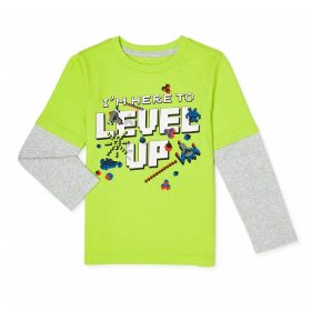 365 Kids Boys Level Up Long Sleeve Hangdown T-shirt Top