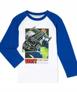 365 Kids Boys Long Sleeve Raglan T-shirt Top - Planet Earth