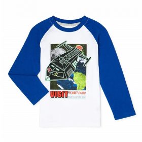 365 Kids Boys Long Sleeve Raglan T-shirt Top - Planet Earth