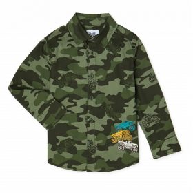365 Kids Boys Long Sleeve Woven Button Down Shirt - Camo