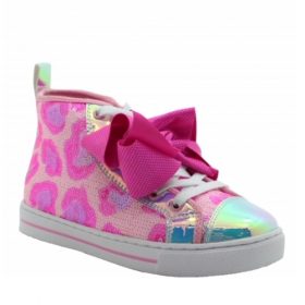 Nickelodeon Jojo Siwa Girls Pink Sequin Leopard Spot High Top Sneaker Shoe