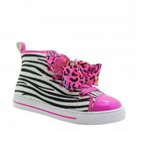 Nickelodeon Jojo Siwa Girls Zebra Print Bow High Top Sneaker Shoe