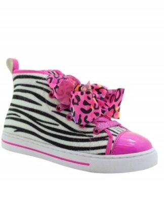 Nickelodeon Jojo Siwa Girls Zebra Print Bow High Top Sneaker Shoe