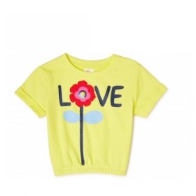 365 Kids Girls Clinched T- Shirt With - Yellow