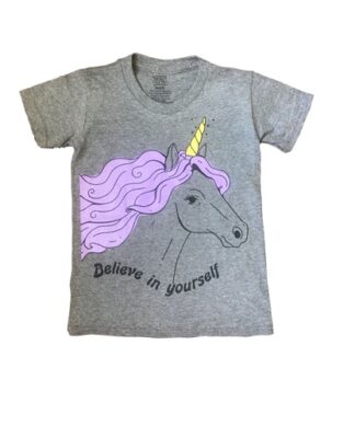 Girls Unicorn T-Shirt - Believe In Yourself