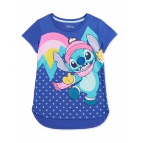 Disney Lilo & Stitch Girls Holiday Graphic T-Shirt