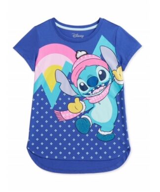 Disney Lilo & Stitch Girls Holiday Graphic T-Shirt