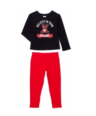 365 Kids Girls Holiday Long Sleeve Top & Jeggings Set
