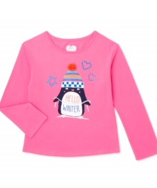 365 Kids Girls Holiday Long Sleeve Top - Pink