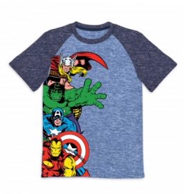 Marvel Avengers Boys Short Sleeve Raglan Graphic T-shirt Tee Top