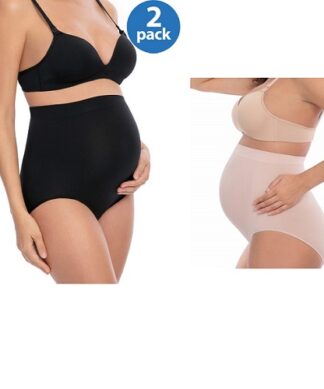 Secret Treasures Women's Maternity Over The Belly Pregnancy Pant - 2 Pcs