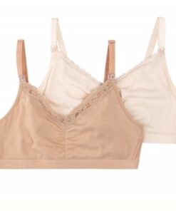 Secret Treasures Breastfeeding Maternity Bra With Cotton Lace Trim - 2pk.