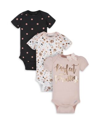 Gerber Organic Cotton Baby Girls Princess Bodysuit - 3 Packs