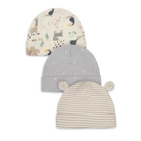 Gerber Organic Unisex (Boys & Girls) Baby Safari Caps - 3Pks