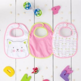 Parent's Choice Cotton Drool, Feeding Baby Girl Bib, 3pks