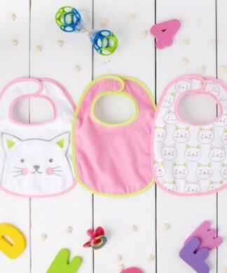 Parent's Choice Cotton Drool, Feeding Baby Girl Bib, 3pks
