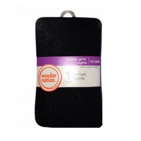 Wonder Nation Baby & Little Kids Unisex Flat Knit Cotton Pop Socks - Black