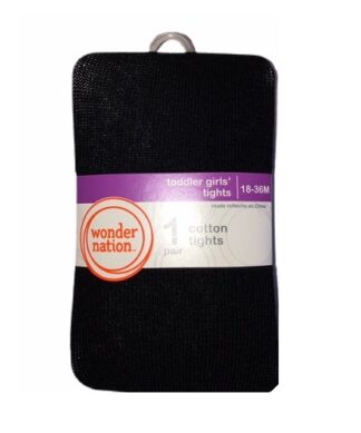 Wonder Nation Baby & Little Kids Unisex Flat Knit Cotton Pop Socks - Black