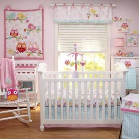 Nojo Baby Girls 4pcs Love Birds Crib Bedding Set