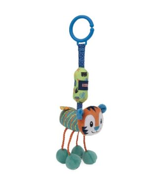 Nuby Safari Baby Chimes Toy With Inner Bell & C-Hook - Tiger