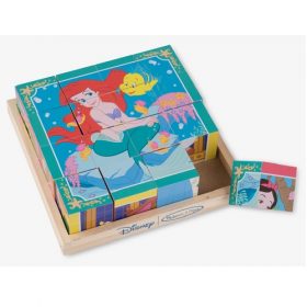 Melissa & Doug Disney Princess Wooden Cube 6-in-1 Puzzle With Storage Tray
