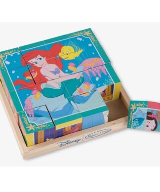 Melissa & Doug Disney Princess Wooden Cube 6-in-1 Puzzle With Storage Tray