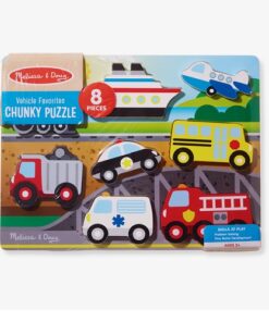 Melissa & Doug Wooden Chunky Vehicle Favorites 3D Puzzle
