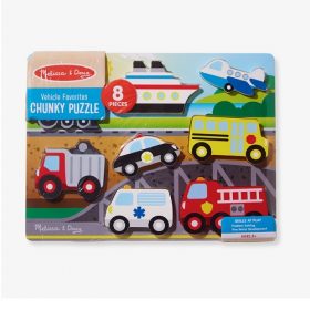 Melissa & Doug Wooden Chunky Vehicle Favorites 3D Puzzle