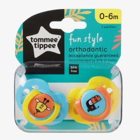 Tommee Tippee Closer To Nature Fun Style Baby Pacifier, 2 Packs - Yellow/Blue