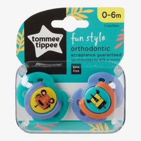 Tommee Tippee Closer To Nature Fun Style Baby Pacifier, 2 Packs - Teal/Lilac