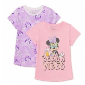 Disney Minnie Mouse Girls Short Sleeve Graphic T Shirt - 2 Packs
