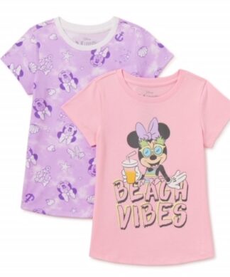 Disney Minnie Mouse Girls Short Sleeve Graphic T Shirt - 2 Packs